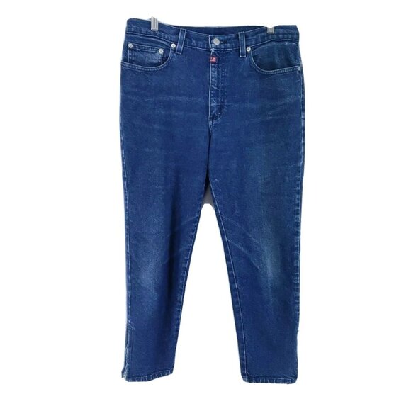 Polo Ralph Lauren Ankle Zip Capri Jeans Womens Size 10 Dark Wash Stretch - Picture 1 of 9